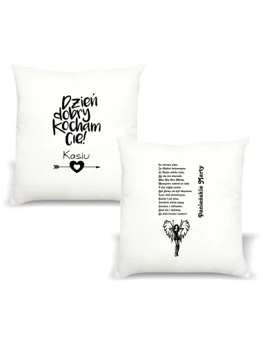 Poduszka z Nadrukiem Personalizowany Dzień Dobry Kocham Cię
