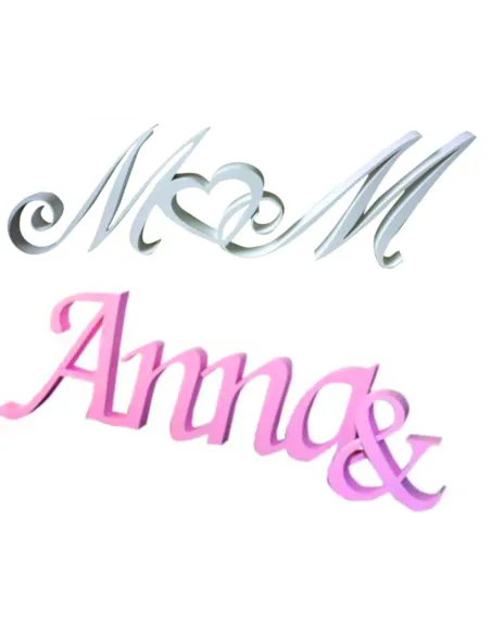 Litery Inicjały Imiona Ślub Pary Młodej 30cm 3d – Ślub