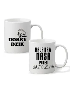 Kubek z Nadrukiem Napis Prezent Dobry Dzik Personalizowany