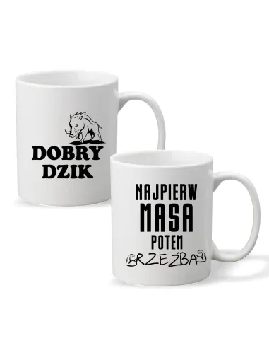 Kubek z Nadrukiem Napis Prezent Dobry Dzik Personalizowany