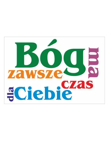 Magnesy na Lodówkę – Bóg Zawsze Ma Czas Ciebie Reklamowy