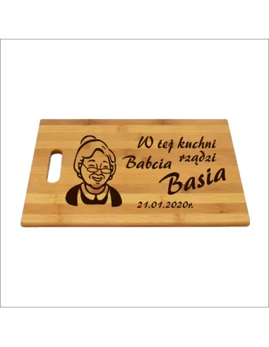 Deska do Krojenia Grawerem Prezent dla Babci z Grawerem