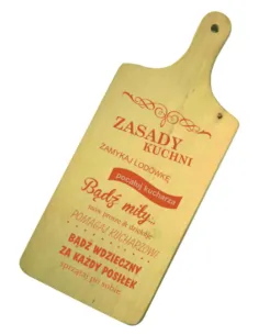 Deska do Krojenia Grawerem Cytaty Zasady Kuchni z Grawerem