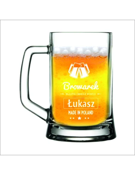 Duży Kufel do Piwa Prezent Grawerem 660 ml z Grawerem