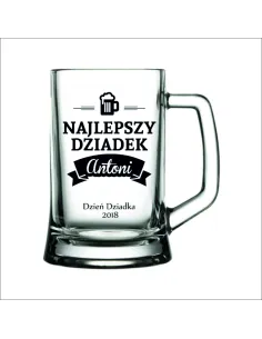 Kufel do Piwa Grawerem Prezent Dzień Dziadka z Grawerem