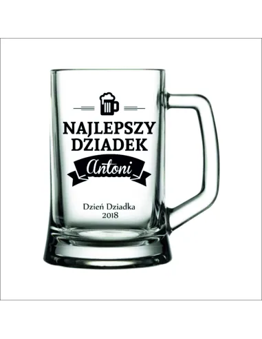 Kufel do Piwa Grawerem Prezent Dzień Dziadka z Grawerem