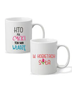 Kubek z Nadrukiem Personalizowany Kto Cycki Ten Władzę
