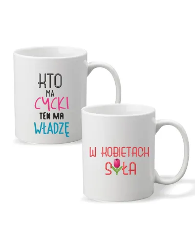 Kubek z Nadrukiem Personalizowany Kto Cycki Ten Władzę
