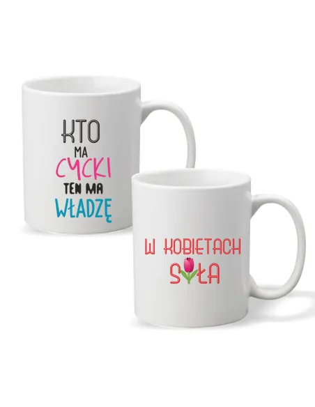 Kubek z Nadrukiem Personalizowany Kto Cycki Ten Władzę