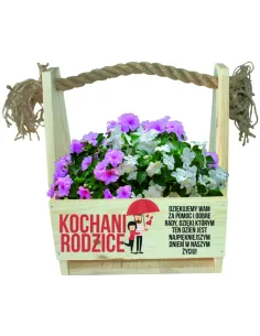 Podziękowanie dla Rodziców Prezent – Skrzynia Kwiaty