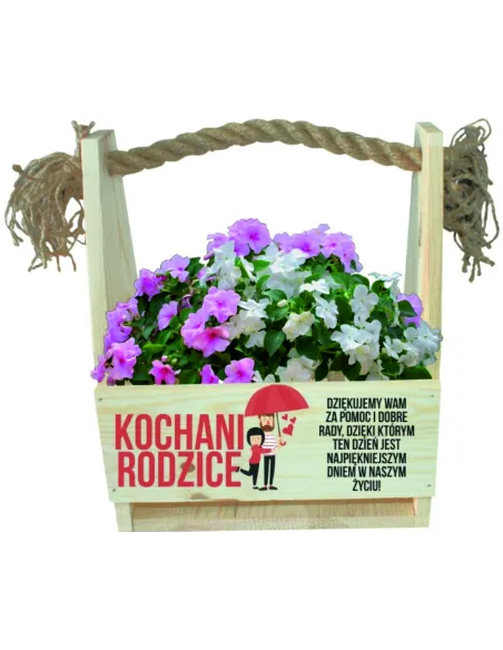 Podziękowanie dla Rodziców Prezent – Skrzynia Kwiaty