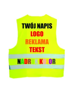 Kamizelki Odblaskowe z Nadrukiem Tył Napis logo z logo