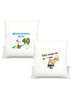 Poduszka z Nadrukiem Branie Zaczyna Się po 40 – Tce
