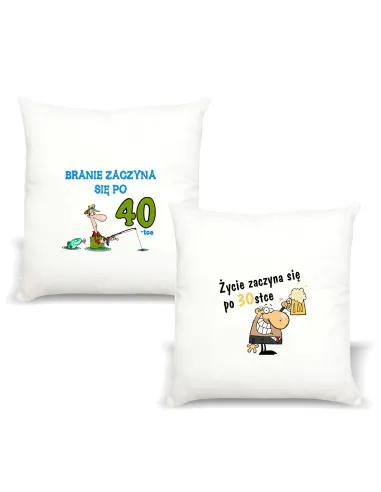 Poduszka z Nadrukiem Branie Zaczyna Się po 40 – Tce