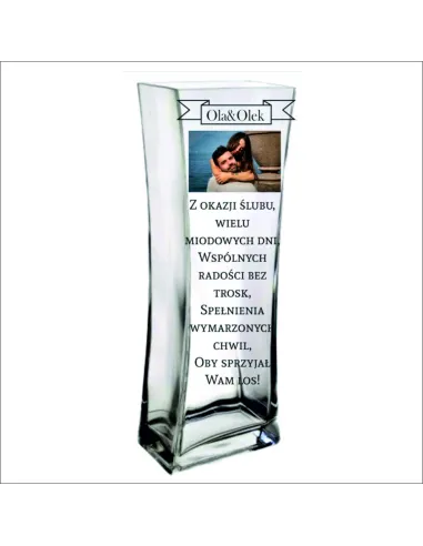 Wazon Nadrukiem Ślub Prezent Wesele Zdjęcie z Nadrukiem