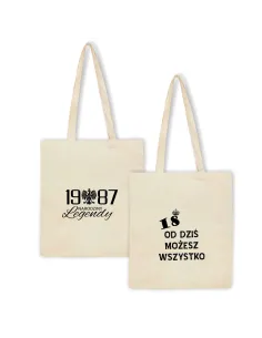 Eko Torba z Nadrukiem Prezent na Urodziny Rok na Prezent