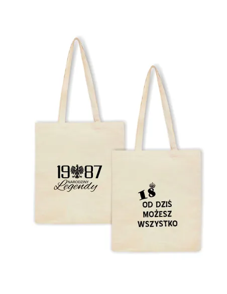 Eko Torba z Nadrukiem Prezent na Urodziny Rok na Prezent