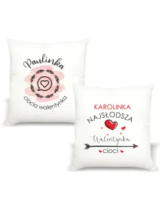 Poduszka z Imieniem Prezent Ciocia Walentynka z Nadrukiem
