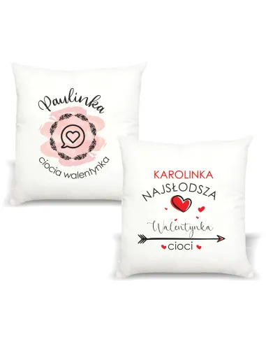 Poduszka z Imieniem Prezent Ciocia Walentynka z Nadrukiem