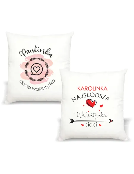 Poduszka z Imieniem Prezent Ciocia Walentynka z Nadrukiem