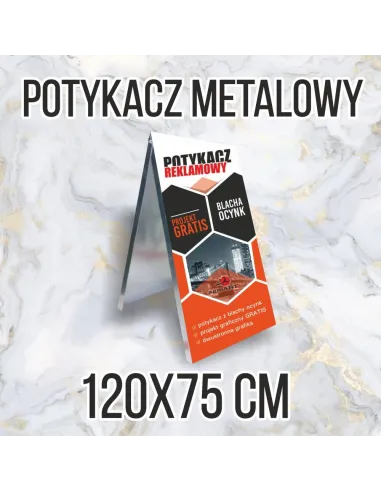 Potykacz Reklamowy Metalowy 120x75 z Nadrukiem na Zamówienie