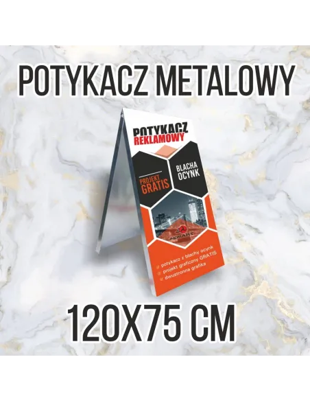 Potykacz Reklamowy Metalowy 120x75 z Nadrukiem na Zamówienie