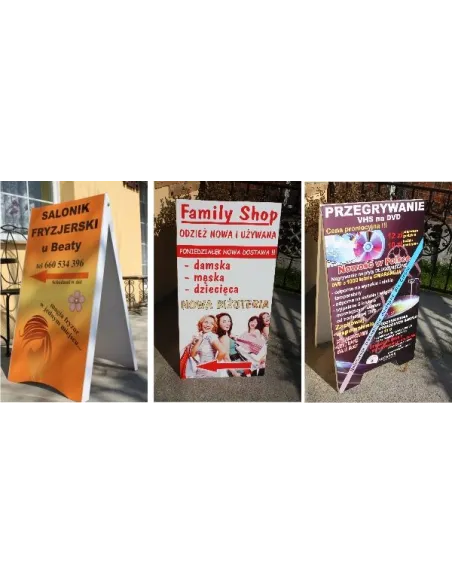 Potykacz Reklamowy Metalowy 120x75 z Nadrukiem na Zamówienie