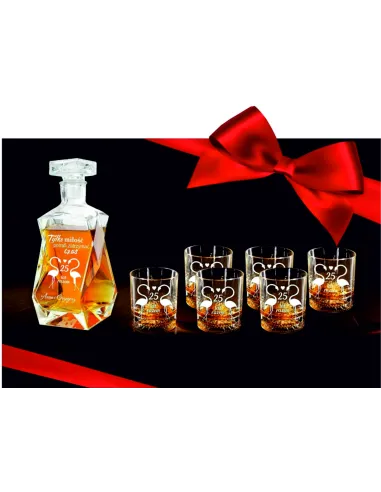 Karafka z Grawerem Elegancki Zestaw Szklanki Rocznica