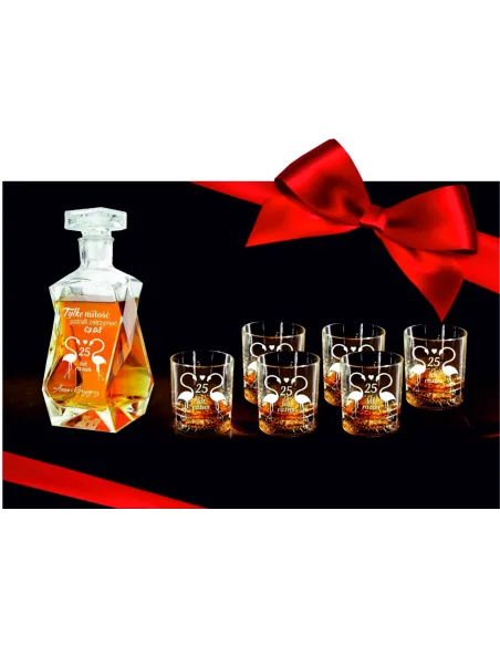 Karafka z Grawerem Elegancki Zestaw Szklanki Rocznica