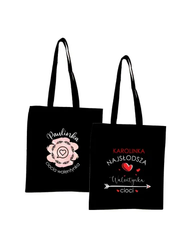 Eko Torba z Imieniem Prezent Ciocia Walentynka z Nadrukiem