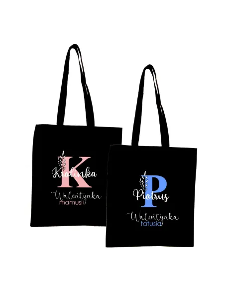 Eko Torba z Imieniem Litera Walentynka Mamusi z Nadrukiem