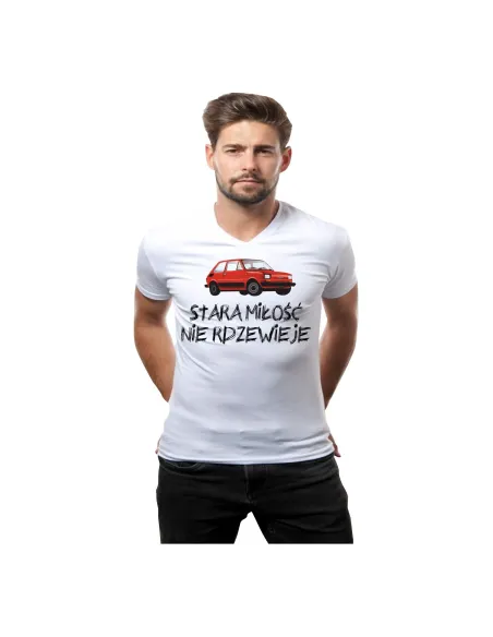 Koszulka z Nadrukiem Stara Miłość Nie Rdzewieje dla Fana