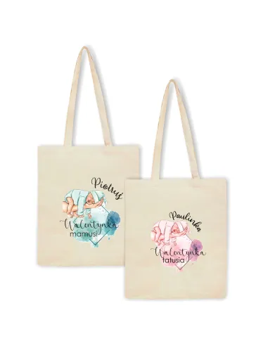 Eko Torba Imieniem Prezent dla Mamy Walentynka z Nadrukiem