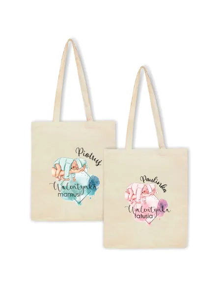 Eko Torba Imieniem Prezent dla Mamy Walentynka z Nadrukiem