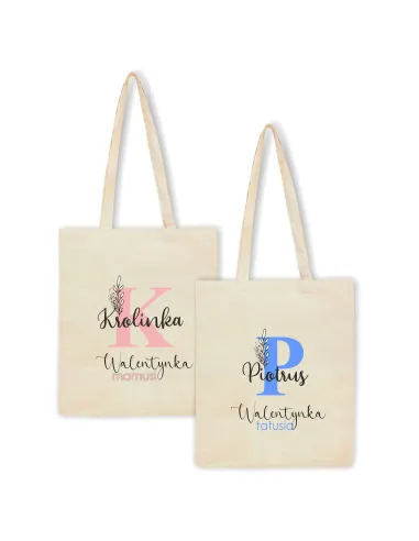 Eko Torba z Imieniem Walentynka Mamusi Litera z Nadrukiem