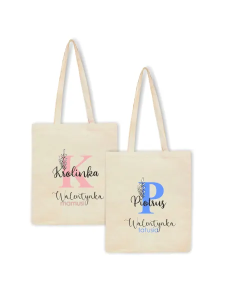 Eko Torba z Imieniem Walentynka Mamusi Litera z Nadrukiem