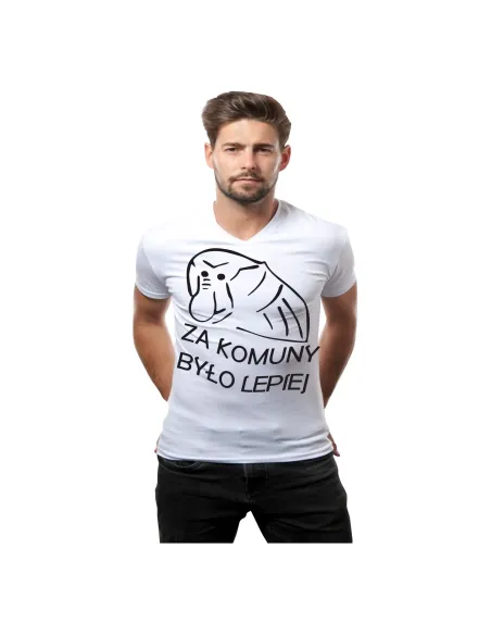 Koszulka z Nadrukiem Janusz za Komuny Było Lepiej Reklamowy