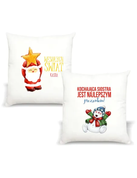 Poduszka Imieniem Prezent Wesołych Świąt Personalizowany
