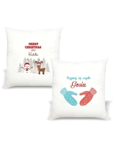 Poduszka z Imieniem Prezent Trzymaj Się Ciepło z Nadrukiem