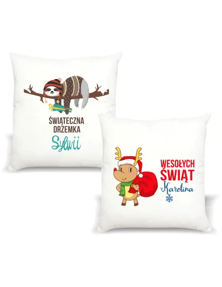Poduszka z Imieniem Prezent Świąteczna Drzemka z Nadrukiem