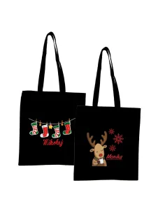 Eko Torba Imieniem Prezent Świąteczny Renifer z Nadrukiem