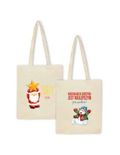 Eko Torba Nadrukiem Świątecznym Wesołych Personalizowany