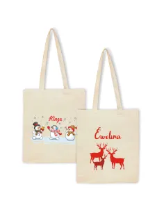 Eko Torba Imieniem Prezent Renifery Święta Personalizowany