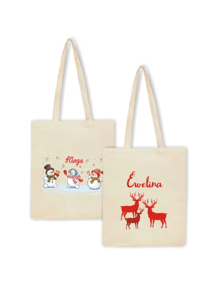 Eko Torba Imieniem Prezent Renifery Święta Personalizowany