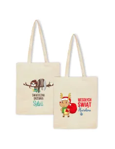 Eko Torba z Imieniem Napis Świąteczna Drzemka z Nadrukiem