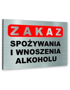 Znak Tablica Informacyjna Dibond – Zakaz Spożywania