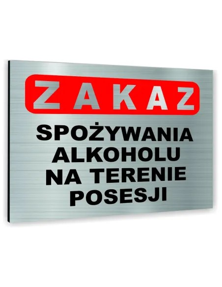 Znak Tablica Informacyjna Dibond Zakaz Spożywania Alkoholu