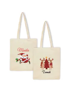 Eko Torba Imieniem Prezent Świąteczny Mikołaj z Nadrukiem