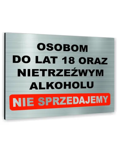 Znak Tablica Informacyjna Dibond Osobom Lat Nietrzeźwym