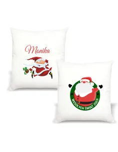 Poduszka z Imieniem Prezent Świąteczny Mikołaj z Nadrukiem